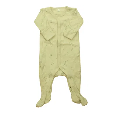 Quincy Mae Kids' Unisex Ivory Rockets 1-piece Footed Pajamas In Green