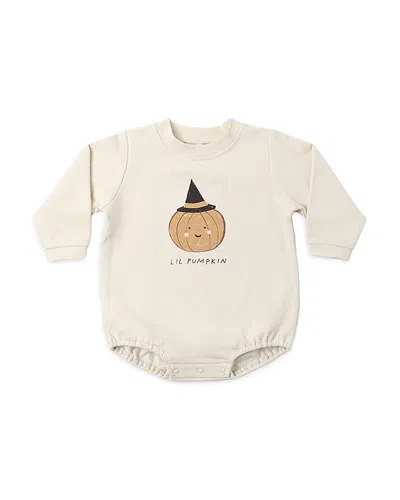 Quincy Mae Unisex Lil Pumpkin Crewneck Bubble Romper - Baby In Natural