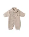 Quincy Mae Unisex Reversible Faux Sherpa Jumpsuit - Baby In Brown