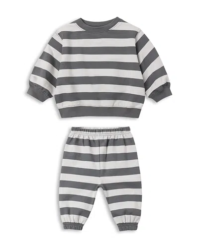 Quincy Mae Unisex Striped Shirt & Pants Set - Baby In Midnight