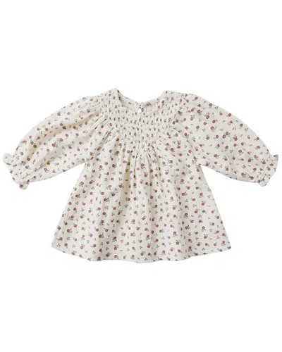 Quincy Mae V Smocked Dress In Metallic