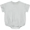 Quincy Mae Waffle Stitch Bubble Romper In Sky