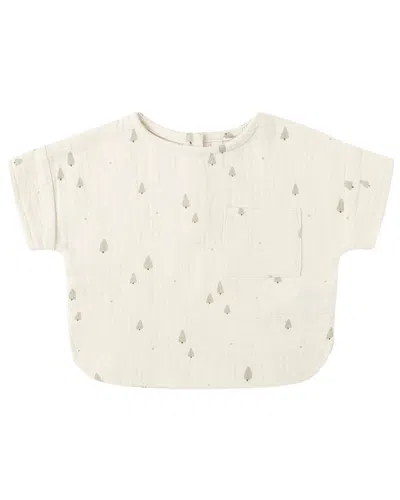 Quincy Mae Kids' Woven Boxy Top In White