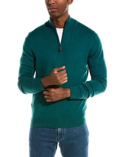 Quincy Wool 1/4-zip Mock Sweater In Green