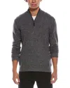 Quinn Basic 1/4 Zip Cashmere Mock Neck Sweater In Gray