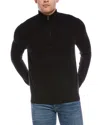 Quinn Cashmere 1/4-zip Mock Neck Sweater In Black