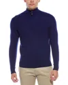 Quinn Cashmere 1/4-zip Mock Neck Sweater In Blue