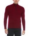 Quinn Cashmere 1/4-zip Mock Neck Sweater In Burgundy