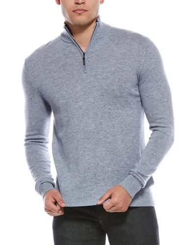 Quinn Cashmere 1/4-zip Mock Neck Sweater In Gray