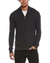 Quinn Cashmere 1/4-zip Mock Neck Sweater In Gray
