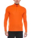 Quinn Cashmere 1/4-zip Mock Neck Sweater In Orange