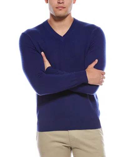 Quinn Cashmere V-neck Sweater In Blue