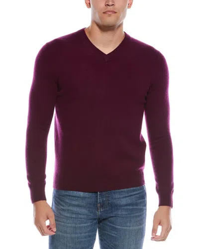 Quinn Cashmere V-neck Sweater In Purple