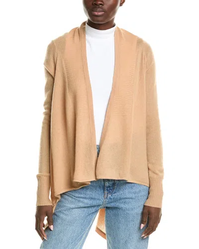 Quinn Cropped Shawl Collar Cashmere Cardigan In Brown