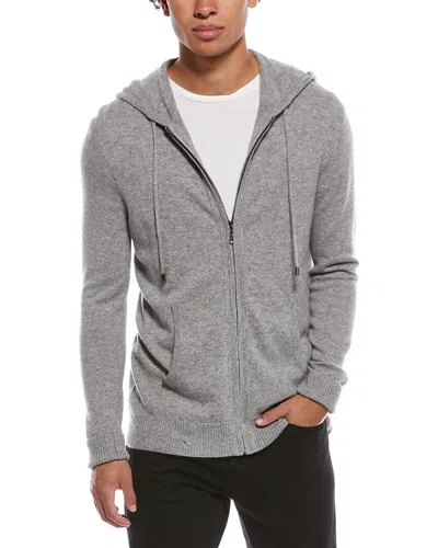 Quinn Full Zip Cashmere Hoodie In Gray