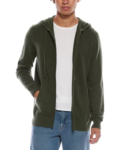 Quinn Full Zip Cashmere Hoodie In Green