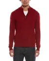 Quinn Merino Wool 1/4-zip Mock Neck Sweater In Red
