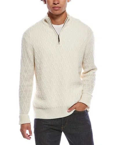QUINN MINI CABLE STITCH CASHMERE 1/4-ZIP MOCK SWEATER