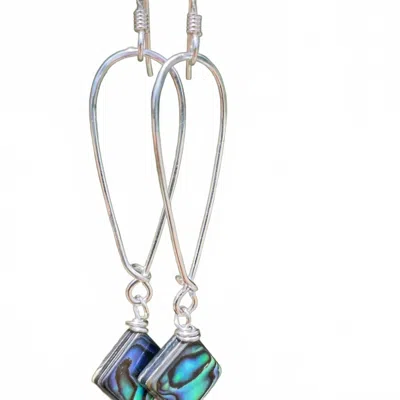 Quinn Sharp Jewelry Abalone Hoops Earrings In Teal/green/blue/purple