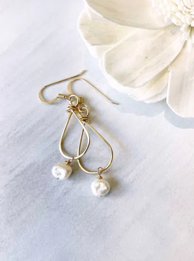 Quinn Sharp Jewelry Small Teardrop Freshwater Pearl Earrings In White