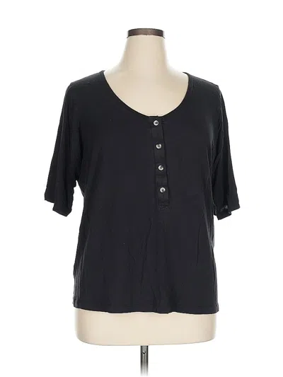 Pre-owned Quinn Short Sleeve Henley Shirt In Black