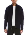 Quinn Widenius Performance Stretch Full Zip Cashmere Cardigan In Blue