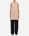 Quira Ribbed Side-slit Tank Top In Beige