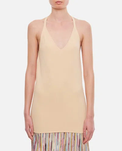 QUIRA BEIGE VISCOSE DANCER TANK TOP