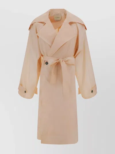 Quira Belted Foot-length Trench Coat Epaulettes In Neutral