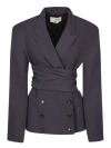QUIRA BELTED WRAP JACKET IN TEXTURED FABRIC