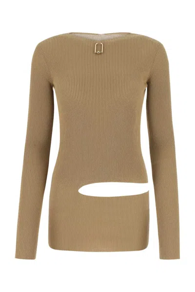 Quira Biscuit Cotton Blend Top In Brown