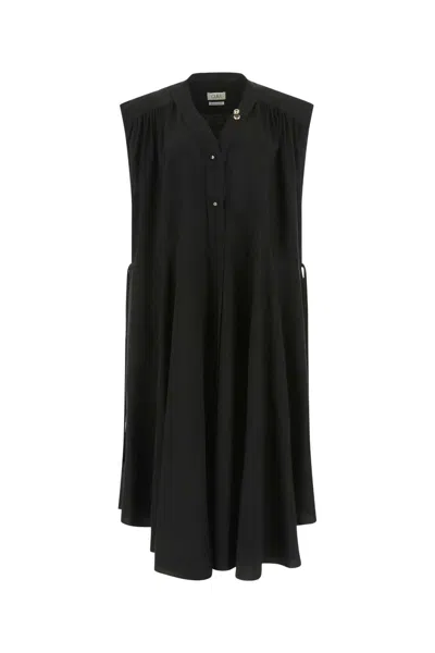 Quira Black Viscose Blend Oversize Dress