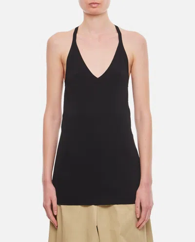 QUIRA BLACK VISCOSE DANCER TANK TOP