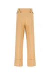 Quira Camel Cotton Wide Leg Pant