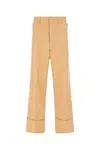 Quira Camel Cotton Wide Leg Pant