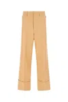 Quira Camel Cotton Wide Leg Pant In Q0072