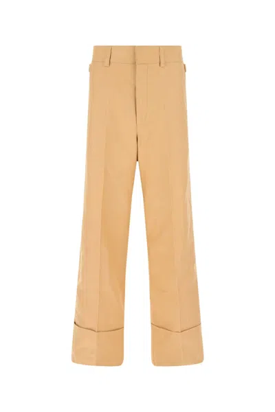 QUIRA CAMEL COTTON WIDE LEG PANT