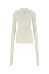 Quira Chalk Cotton Blend Cardigan In White