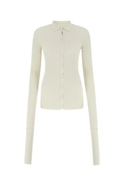 QUIRA CHALK COTTON BLEND CARDIGAN