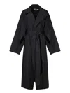 Quira Belted Cotton Blend Trench Coat In Grey