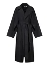 Quira Belted Cotton Blend Trench Coat In Grey