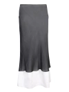 Quira Flowing Skirt With Contrasting Underskirt In Black