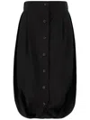 Quira Black Wool Blend Skirt In Black