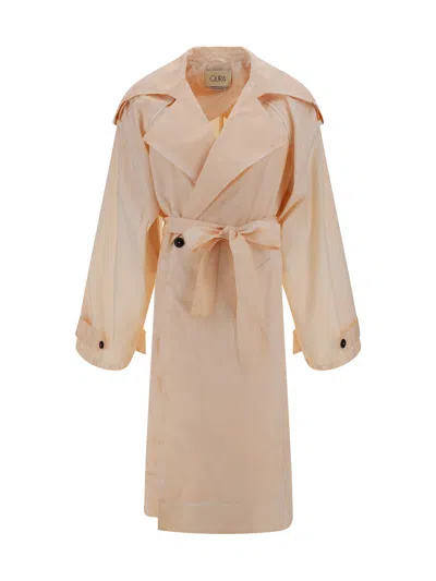 Quira Belted Foot-length Trench Coat Epaulettes In Neutral