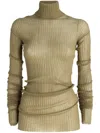 Quira Cotton Blend Sweater Back Tie In Green