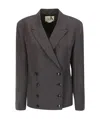 Quira Japanese Double-breasted Blazer In Black