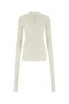 Quira Chalk Cotton Blend Cardigan In White