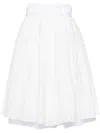 Quira Layered Maxi Cotton Skirt In White