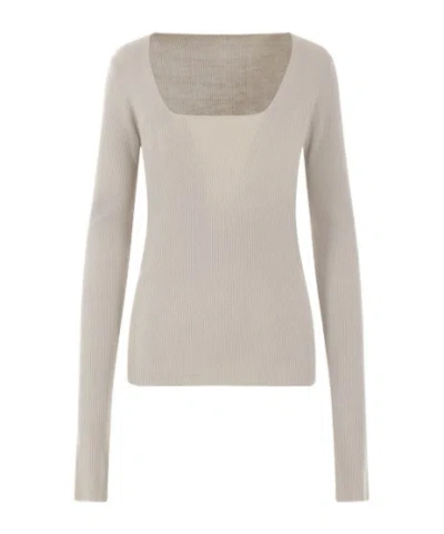 Quira Long-sleeved Pullover Jumper In Beige