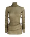 Quira Cotton Blend Sweater Back Tie In Green